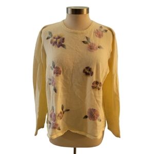 Vintage Alfred Dunner Sweater Felted Flowers